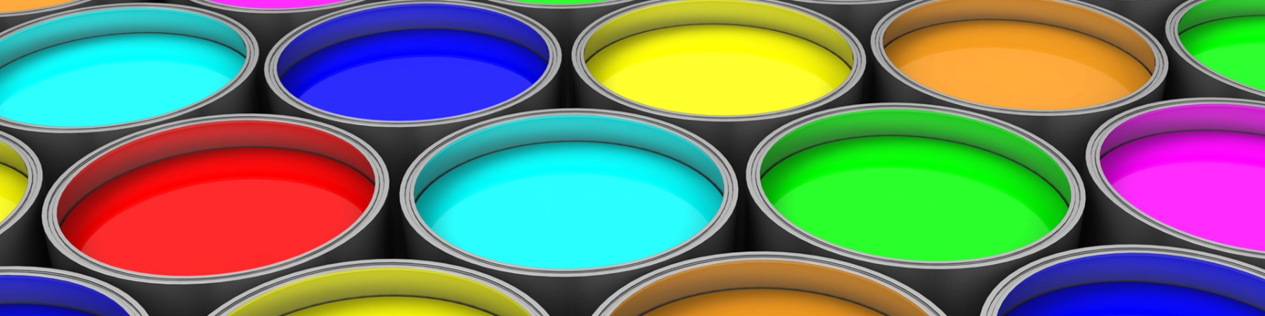 Colorful paint cans