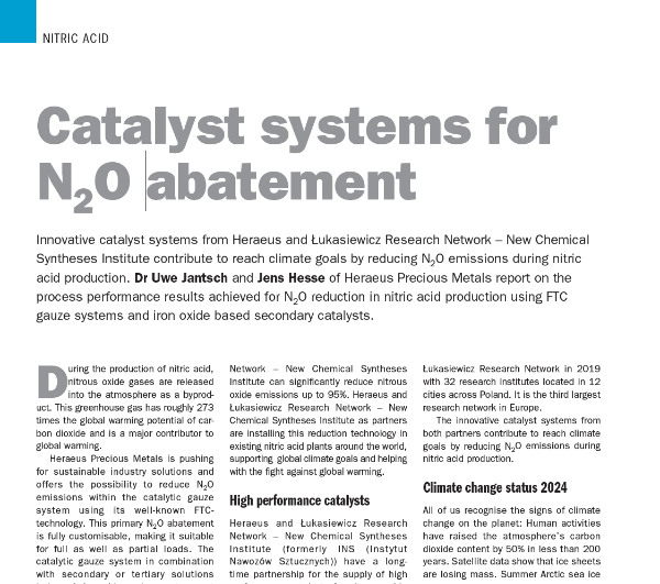 Catalyst Systems for N2O Abatement