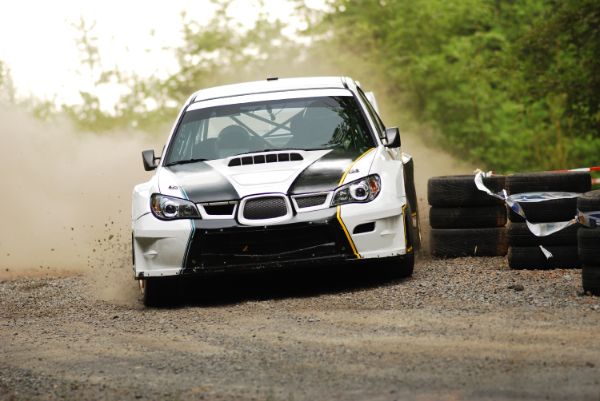 Rallye Car driving offroad